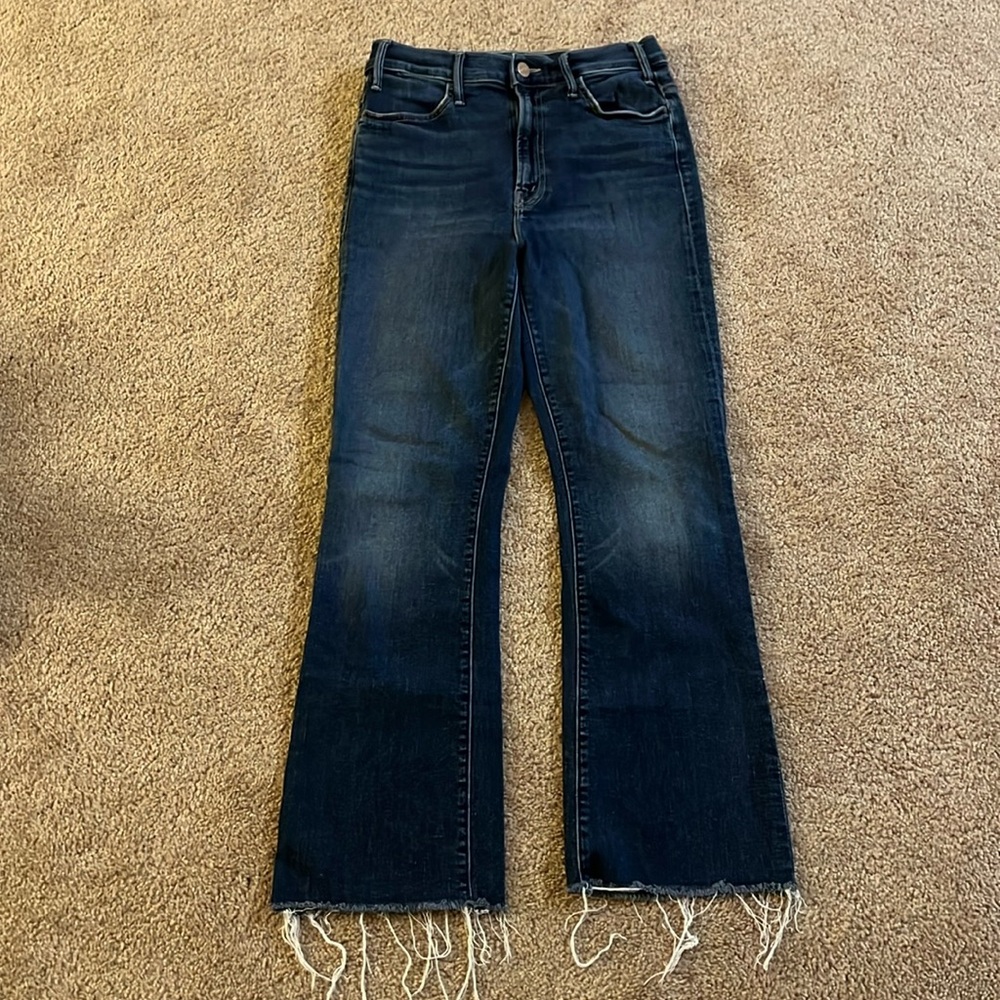 Mother Jeans “The Hustler Ankle Fray” Teaming Up Wash size 29